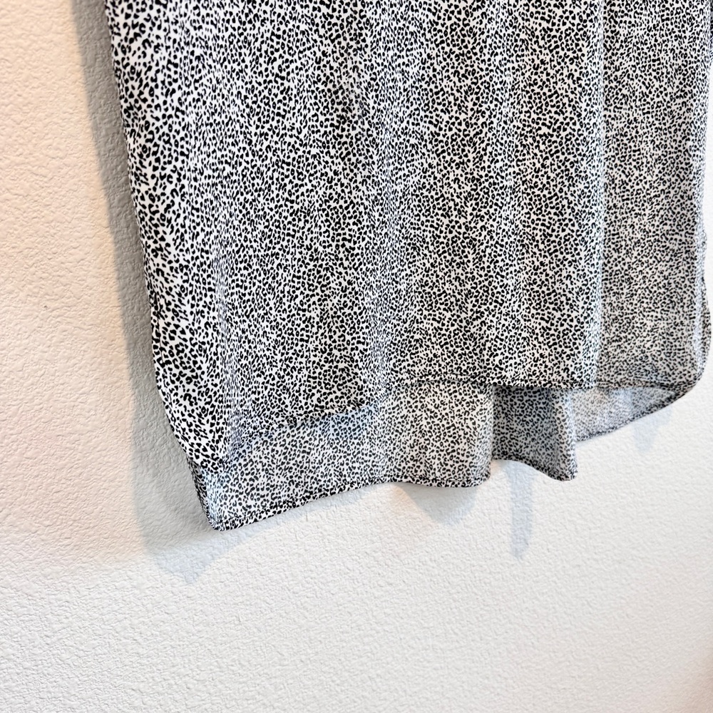 Minimalist Micro Leopard Print Blouse Relaxed Boxy Dolman Top DR2 XL Chic Top - Picture 4 of 12